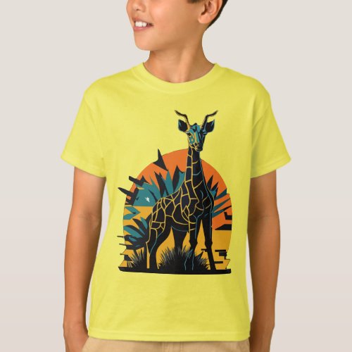 Giraffe Kids T_Shirt