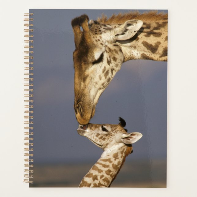 Giraffe Kissing Baby Giraffe Planner (Front)