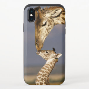 Giraffe Kissing Baby Giraffe iPhone X Slider Case