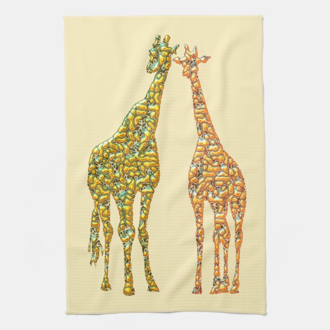 Giraffe Kitchen Towel - Custom Colors (Vertical)