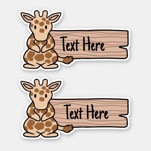 Giraffe label sticker