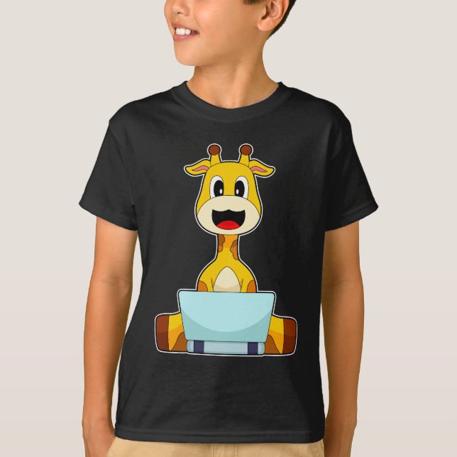 Giraffe Laptop T-Shirt (Front)