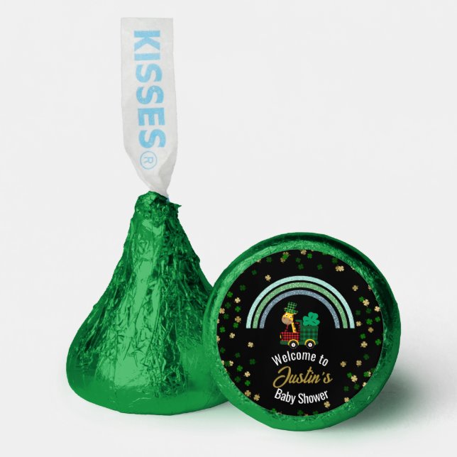 Giraffe Leprechaun Rainbow Baby Shower Welcome Hershey®'s Kisses® (Front)