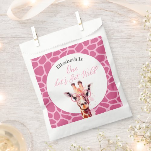 Giraffe _ Lets Get Wild _ 1st Birthday Favor Bag