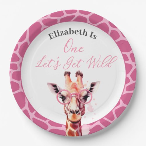 Giraffe _ Lets Get Wild _ 1st Birthday Paper Plates
