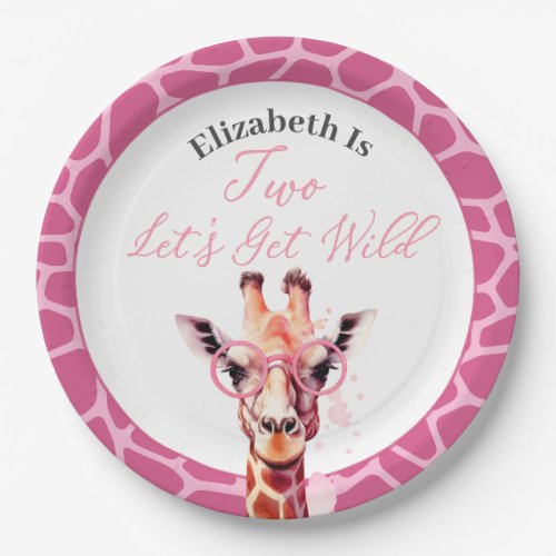 Giraffe _ Lets Get Wild _ 2nd Birthday Paper Plates