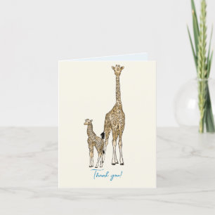 giraffe  letterpress thank you card