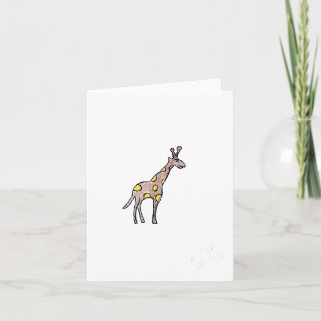 Giraffe  letterpress thank you card (Front)