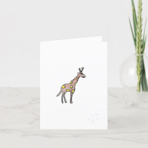 Giraffe  letterpress thank you card