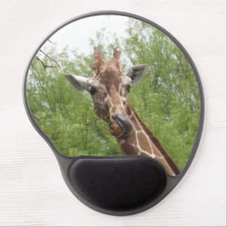 Giraffe Licking Its Nose Gel Mouse Pad