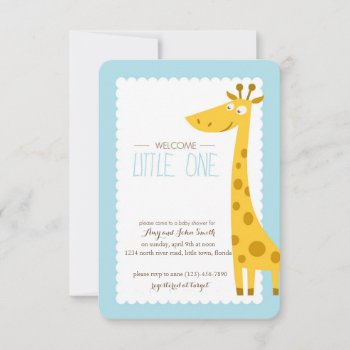 Giraffe Little One Baby Shower Invitation by SunflowerDesigns at Zazzle