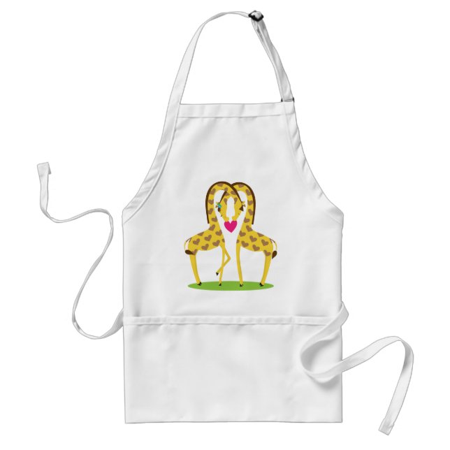 Giraffe Love Adult Apron (Front)
