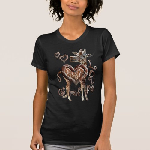 GIRAFFE LOVE BLOWING SMOKE RING HEARTS AND KISSES T_Shirt