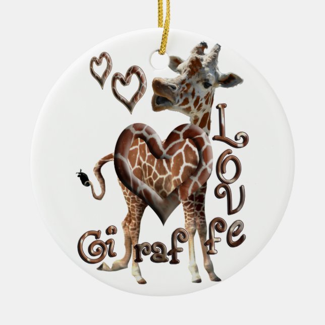 GIRAFFE LOVE CHRISTMAS ORNAMENT (Front)