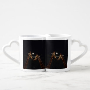 Giraffe Love In The Moonlight, Coffee Mug Set