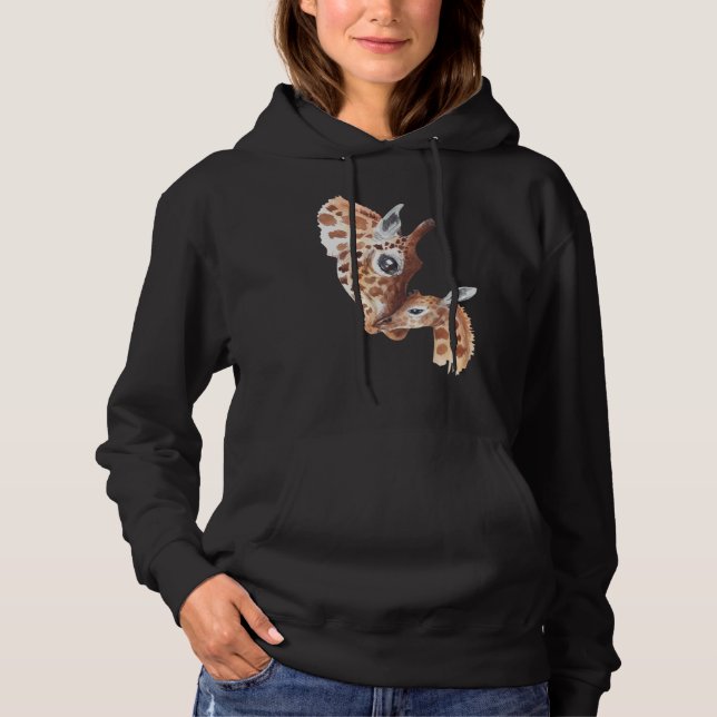Giraffe love  Mother and baby giraffe Hoodie (Front)