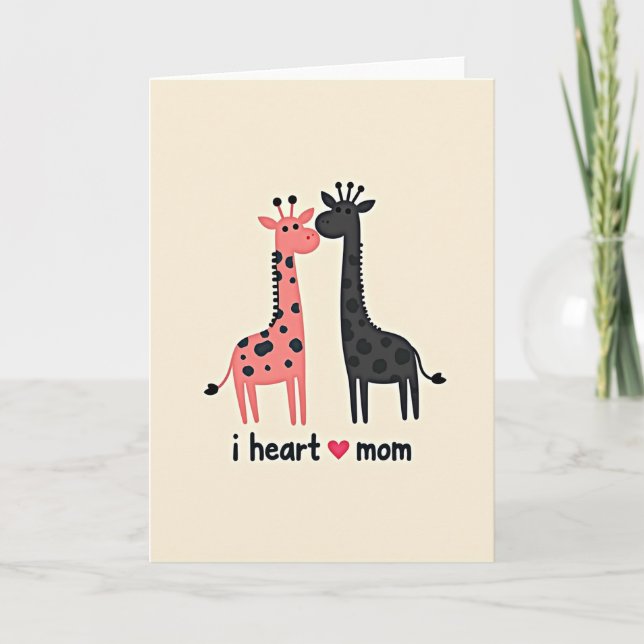 Giraffe Love Mothers Day Card (Front)