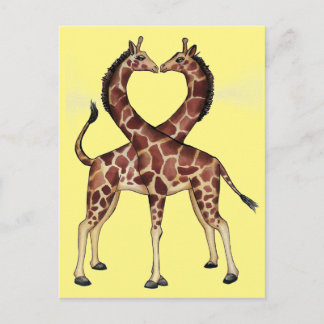 Giraffe Love postcard
