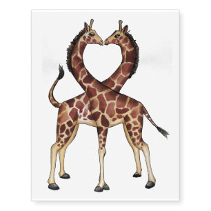 Giraffe Love temporary tattoo