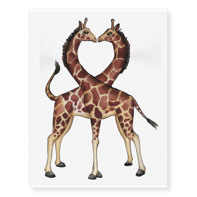 Giraffe Love temporary tattoo (Front)
