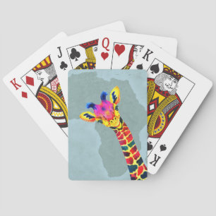 Giraffe Lover Baby Giraffe Peekaboo Poker Cards