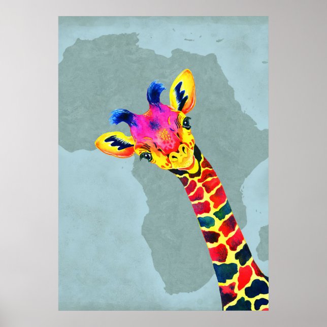 Giraffe Lover Baby Giraffe Peekaboo Poster (Front)