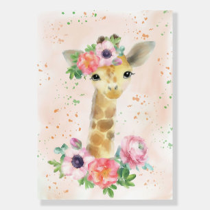 Giraffe Lover Baby Giraffe With Flower Foam Board