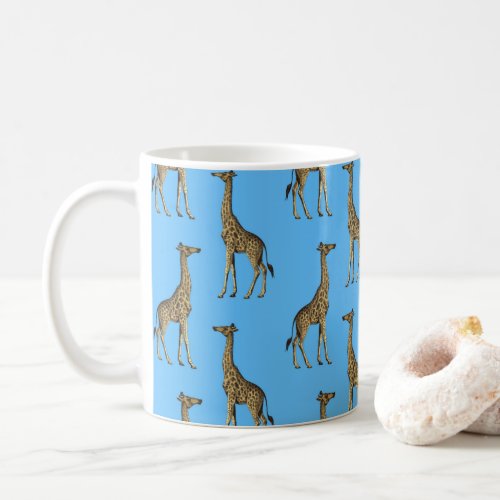 Giraffe Lover Blue Wild Animals Zoo African Safari Coffee Mug