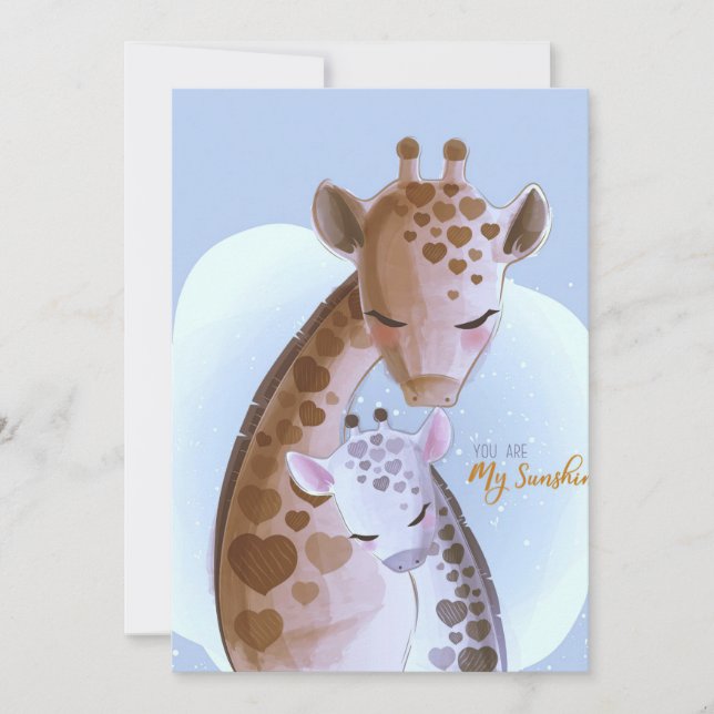Giraffe Lover Cute Giraffes Thank You Card (Front)