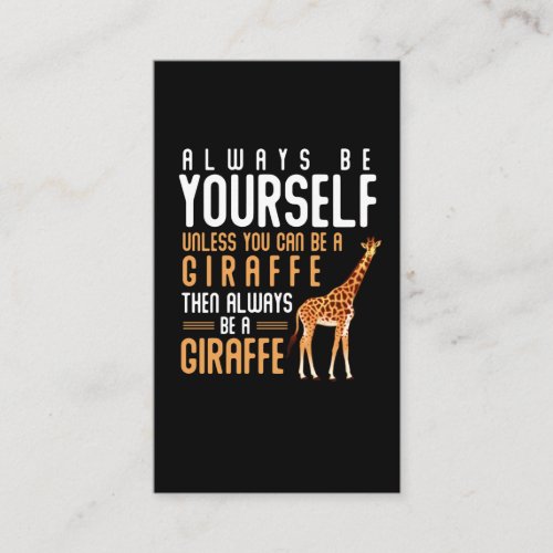 Giraffe Lover Favorite Safari Animal Funny Giraffe Business Card