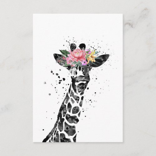 Giraffe Lover Giraffe And Flower Enclosure Card