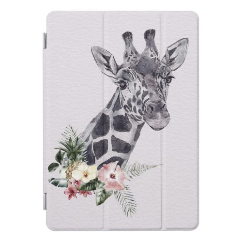 Giraffe Lover Giraffe Animal With Flower iPad Pro Cover
