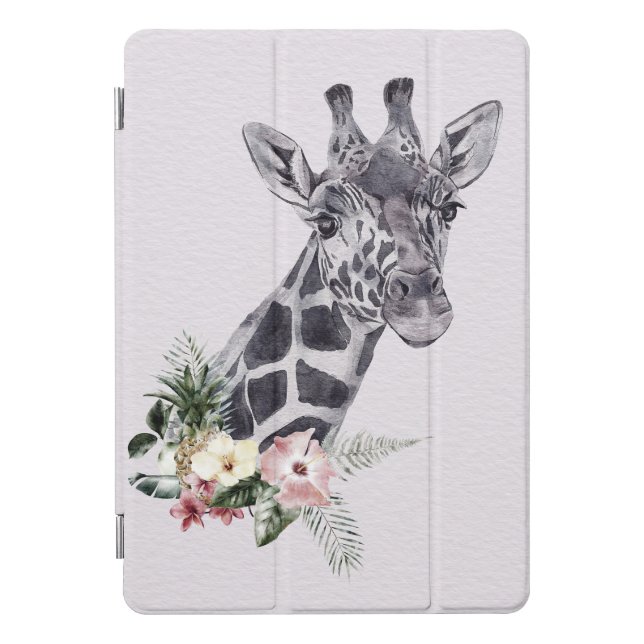 Giraffe Lover Giraffe Animal With Flower iPad Pro Cover (Front)