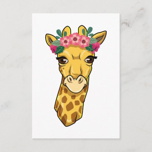 Giraffe Lover Giraffe Flower Wreath Enclosure Card