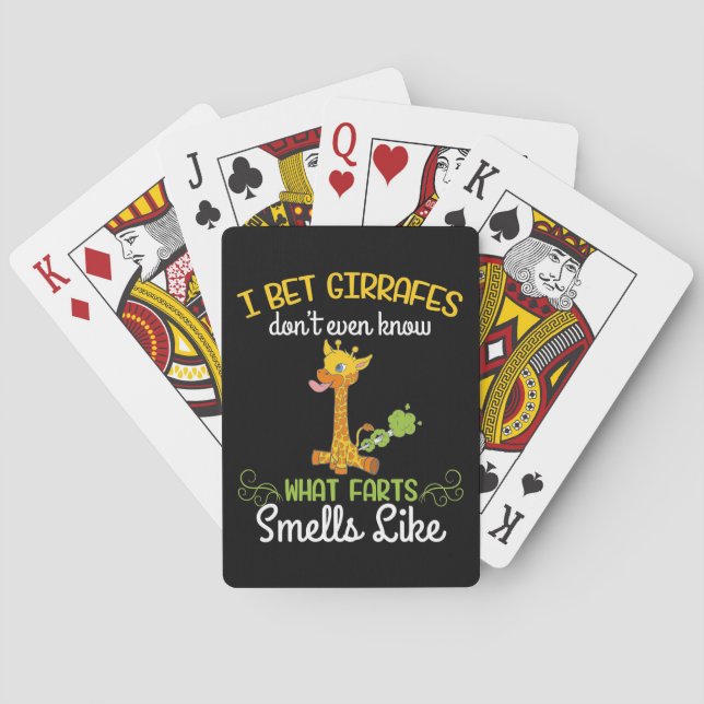 Giraffe Lover Giraffe What Farts Smells Like Poker Cards (Back)