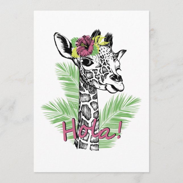 Giraffe Lover Giraffe With Hibiscus Program (Front)