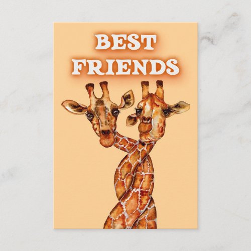 Giraffe Lover Giraffes Africa Best Friends Enclosure Card