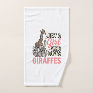 Giraffe Lover Girl Vintage Engraving Shirt Design_ Hand Towel