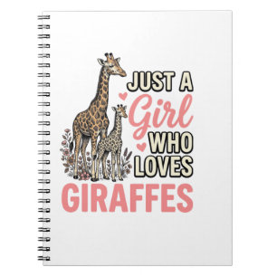 Giraffe Lover Girl Vintage Engraving Shirt Design_ Notebook