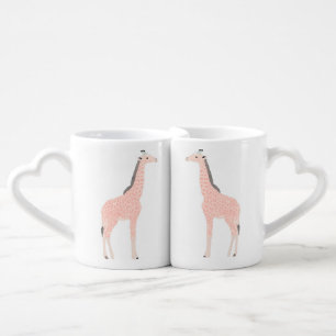 Giraffe Lovers' Heart Mugs