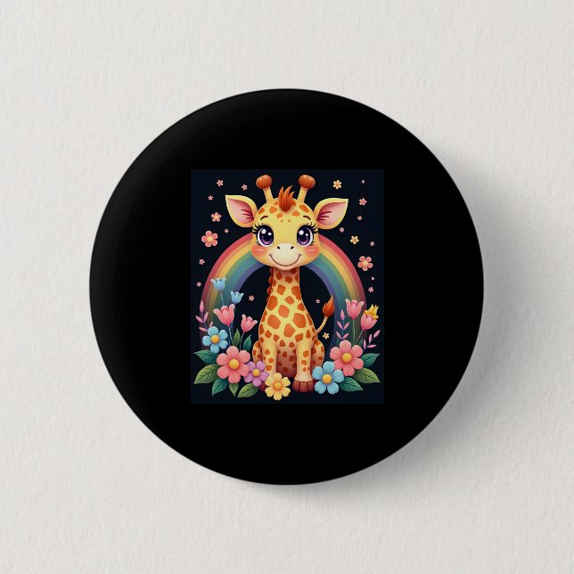 Giraffe Lovers T-Shirt Button (Front)