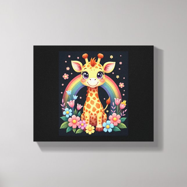 Giraffe Lovers T-Shirt Canvas Print (Front)