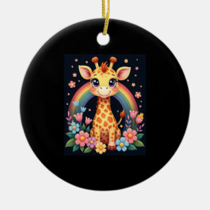 Giraffe Lovers T-Shirt Ceramic Ornament