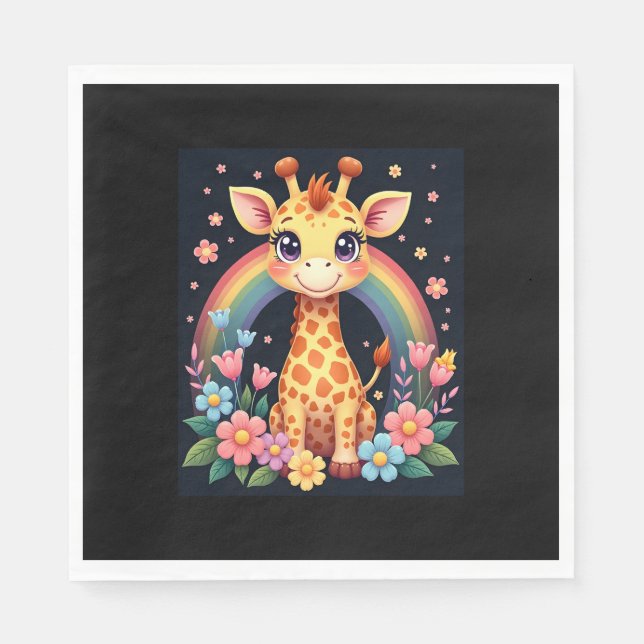 Giraffe Lovers T-Shirt Napkins (Front)