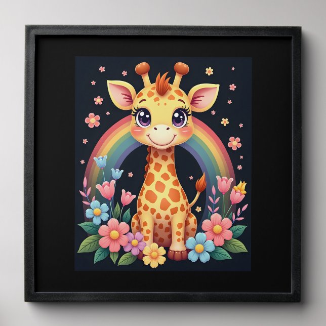 Giraffe Lovers T-Shirt Peel And Stick Photo Tile (Front Set)