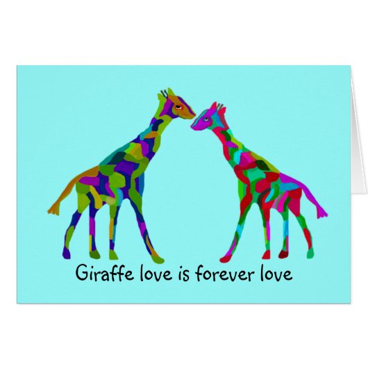 Giraffe Luv Anniversary Cards (Front Horizontal)
