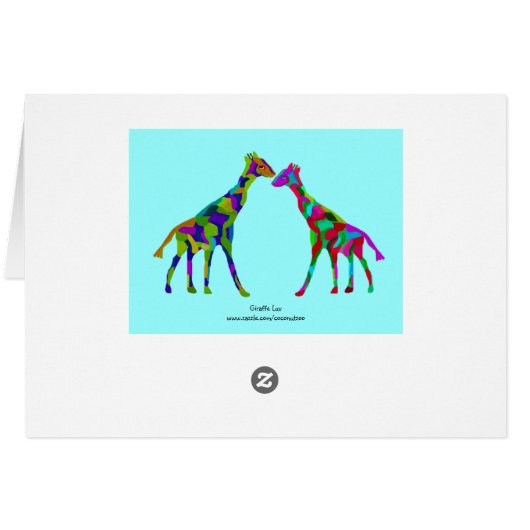 Giraffe Luv Anniversary Cards (Back Horizontal)