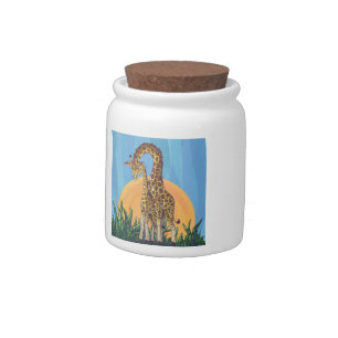 Giraffe Mama and Baby Candy Jar