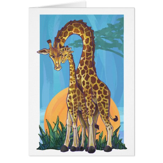 Giraffe Mama and Baby Cards (Front)