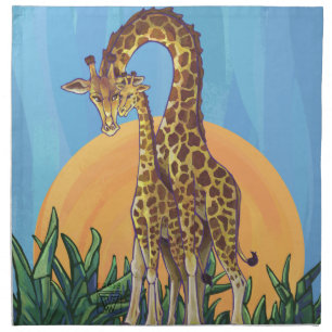 Giraffe Mama and Baby Cloth Napkin
